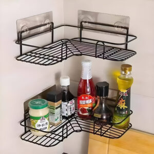 Metallic corner shelf